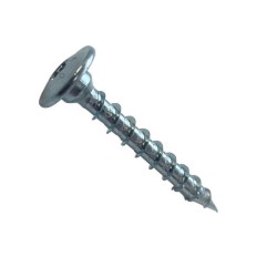 Vrut pro tesařské kování, talířová hlava s osazením, torx 40, celý závit, ocel, zinek bílý, 8.0x60 mm