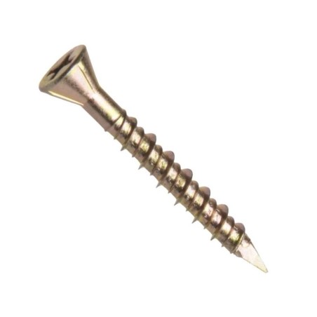 Šroub pro montáž desek cetris, kuželová hlava, drážka phillips, ocel, zinek žlutý, závit do dřeva, 4.2x25/25 mm
