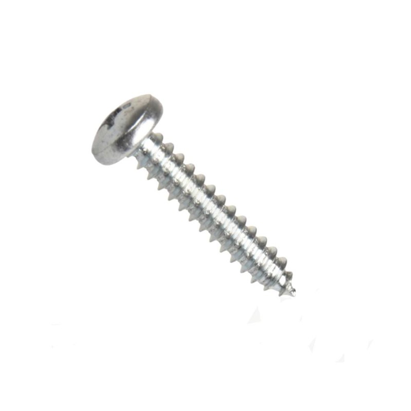Din 7981 šroub do plechu s půlkulatou hlavou a křížovou drážkou phillips, typ c (ostrá špička), ocel, zinek bílý, 4.8x45