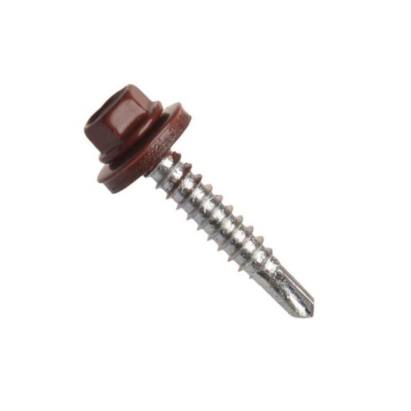 Šroub samovrtný (tex) se šestihrannou hlavou a epdm podložkou "farmář" pro ocelové konstrukce (d7504k), zinek bílý, 5.5x32 mm, ( Šroub samovrtný (tex) se šestihrannou hlavou a epdm podložkou "farmář" pro ocelové konstrukce (d7504k), zinek bílý, 5.5x32 mm, (