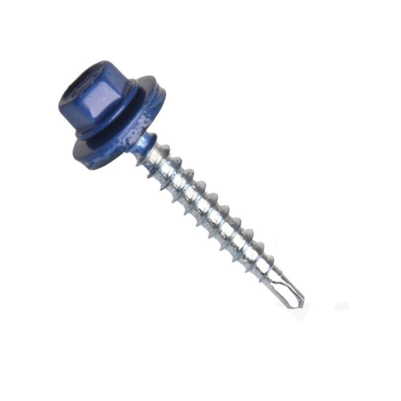 Šroub pro krytinu samovrtný se šestihrannou hlavou a epdm podložkou "farmář" pro dřevěné konstrukce, zinek bílý, 4.8x35 mm, (ral Šroub pro krytinu samovrtný se šestihrannou hlavou a epdm podložkou "farmář" pro dřevěné konstrukce, zinek bílý, 4.8x35 mm, (ral