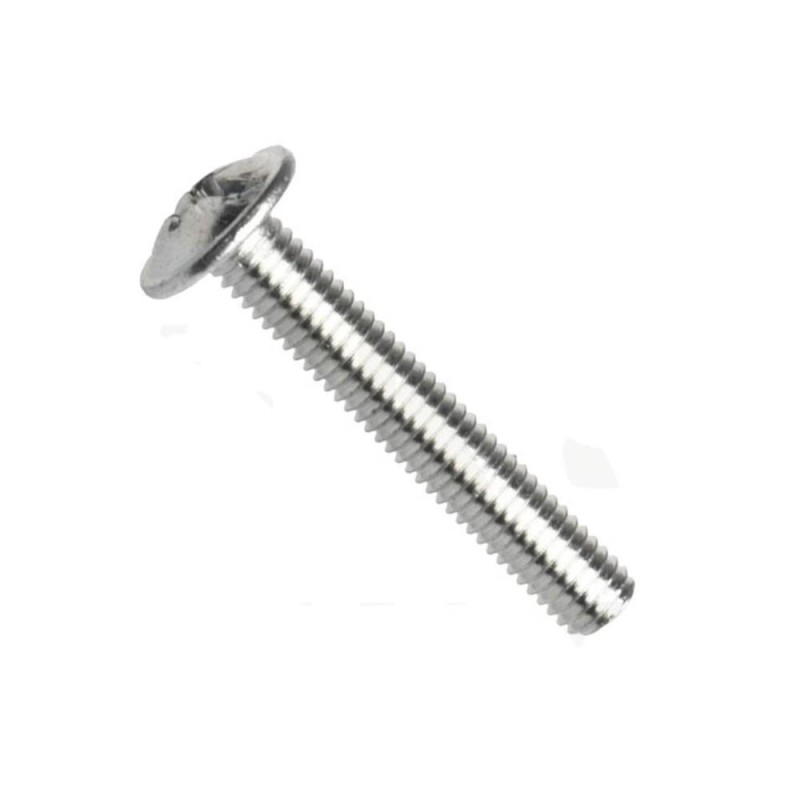 Din 967, šroub s okrasnou hlavou, drážka kombi (pozidrive+rovná drážka), ocel 4.6, zinek bílý, m4x15 mm
