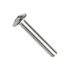 Din 967, šroub s okrasnou hlavou, drážka kombi (pozidrive+rovná drážka), ocel 4.6, zinek bílý, m6x8 mm