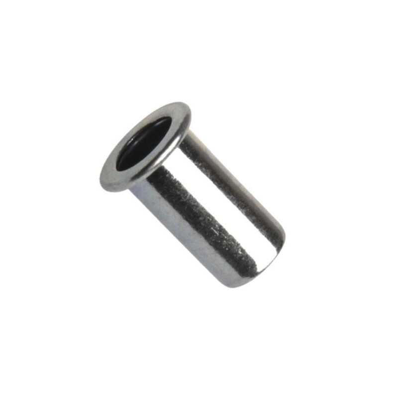 Matice nýtovací, plochá hlava, hladká, otevřená, ocel, zinek bílý, m3 / 0.5-1.5 mm Matice nýtovací, plochá hlava, hladká, otevřená, ocel, zinek bílý, m3 / 0.5-1.5 mm