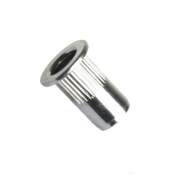 Matice nýtovací, redukovaná zapuštěná hlava, rýhovaná, uzavřená, ocel, zinek bílý, m5 / 0.5-3.0 mm
