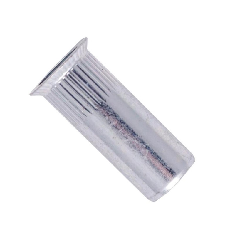 Matice nýtovací, zapuštěná hlava, rýhovaná, uzavřená, ocel, zinek bílý, m8 / 1.6-5.0 mm Matice nýtovací, zapuštěná hlava, rýhovaná, uzavřená, ocel, zinek bílý, m8 / 1.6-5.0 mm