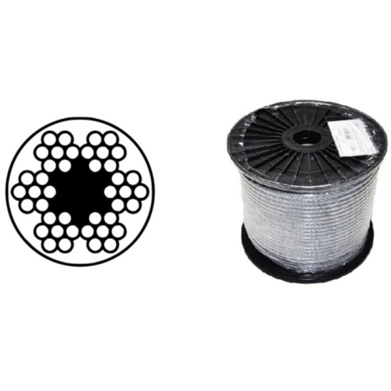 Lano ocel.(6x7+fc) pvc 6/8 Lano ocel.(6x7+fc) pvc 6/8