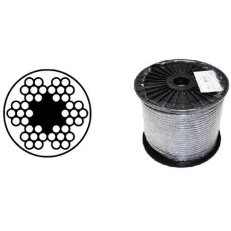 Lano ocel.(6x7+fc) pvc  6/8