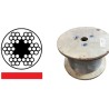 Lano ocel.(6x7+fc) pvc 2/3mm červené