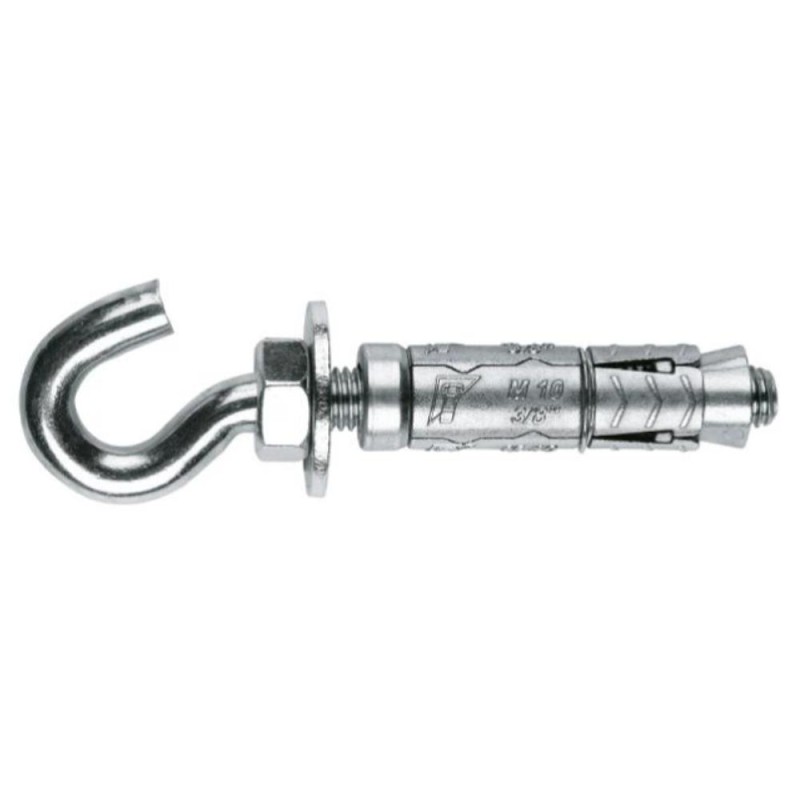 Za-ga segmentová kotva index® s hákem z kulatiny, zinek bílý, m6x45