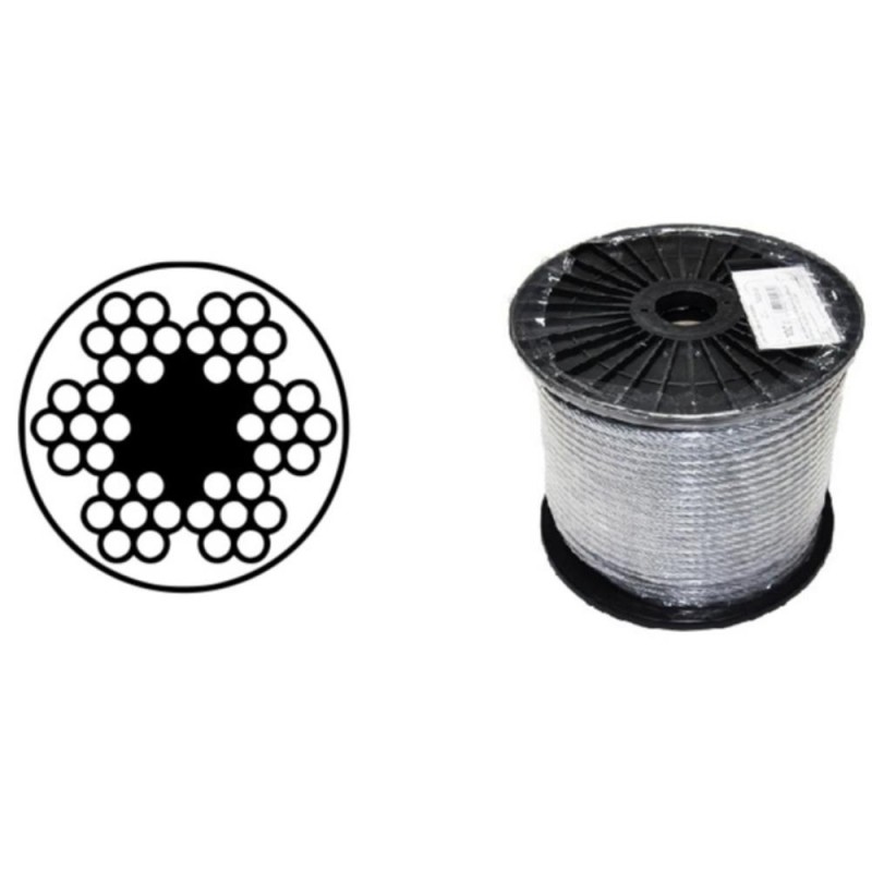 Lano ocelové (6x7+fc) pvc  2/3