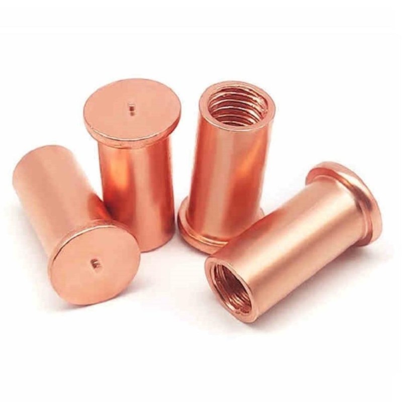 Iso 13918 (it) přivařovací trn (sloupek) s vnitřním závitem, ocel poměděná fe-cu, 5/m3x10