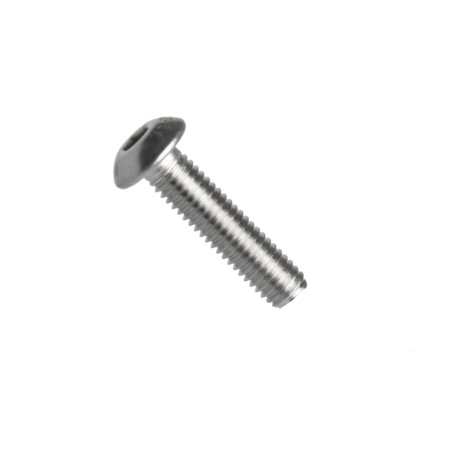 Iso 7380-1, šroub se zaoblenou hlavou "button", vnitřní šestihran inb, ocel, pevnostní třída 10.9, zinek bílý, m6x6 mm