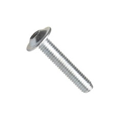Iso 7380-2, šroub se zaoblenou hlavou a límcem "button", vnitřní šestihran inb, ocel, pevnostní třída 10.9, zinek bílý, m4x6 mm