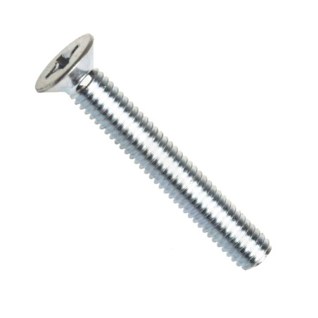 Din 965a-h, šroub se zápustnou hlavou, křížová drážka phillips, ocel 4.8, zinek bílý, m4x18 mm