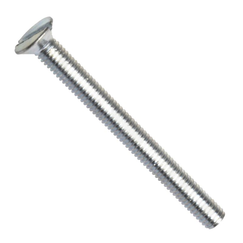 Din 963a, šroub se zápustnou hlavou a rovnou drážkou, ocel 4.8, zinek bílý, m4x80 mm