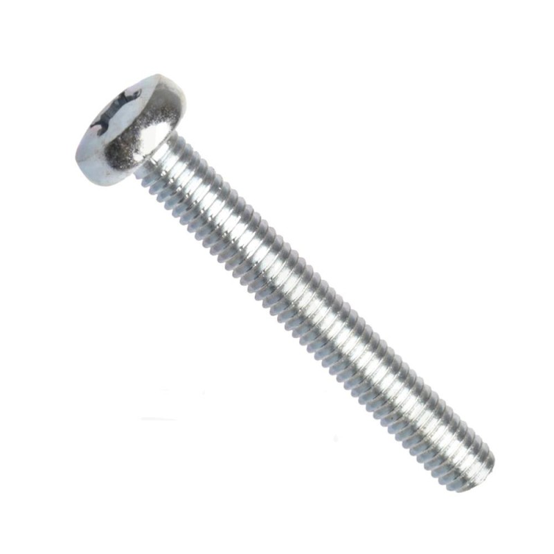 Din 7985a-h, šroub s půlkulatou hlavou, křížová drážka phillips, ocel 4.8, zinek bílý, m6x20 mm Din 7985a-h, šroub s půlkulatou hlavou, křížová drážka phillips, ocel 4.8, zinek bílý, m6x20 mm