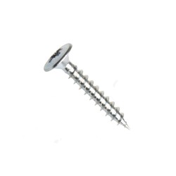 Univerzální vrut, čočková hlava s límcem, drážka pozidrive, zinek bílý, 3.5x25 mm
