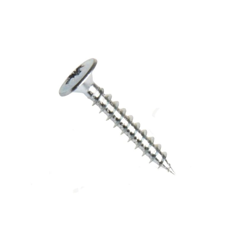 Univerzální vrut, čočková hlava s límcem, drážka pozidrive, zinek bílý, 3.5x25 mm