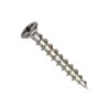 Vrut pro montáž kování, hrubý závit, čočkovitá hlava s 4 drážkami, drážka phillips, ocel, zinek bílý, 4.2x30 mm
